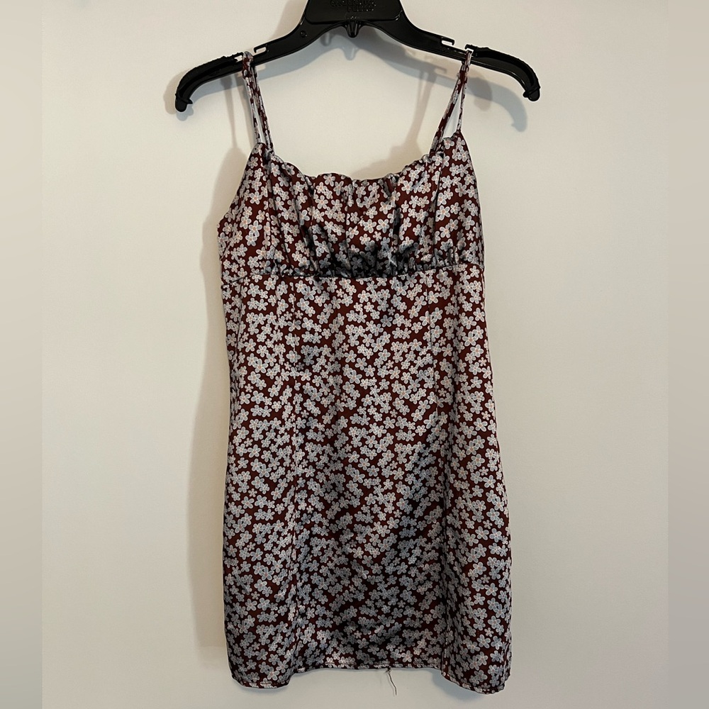 LA Hearts size small brown floral mini dress